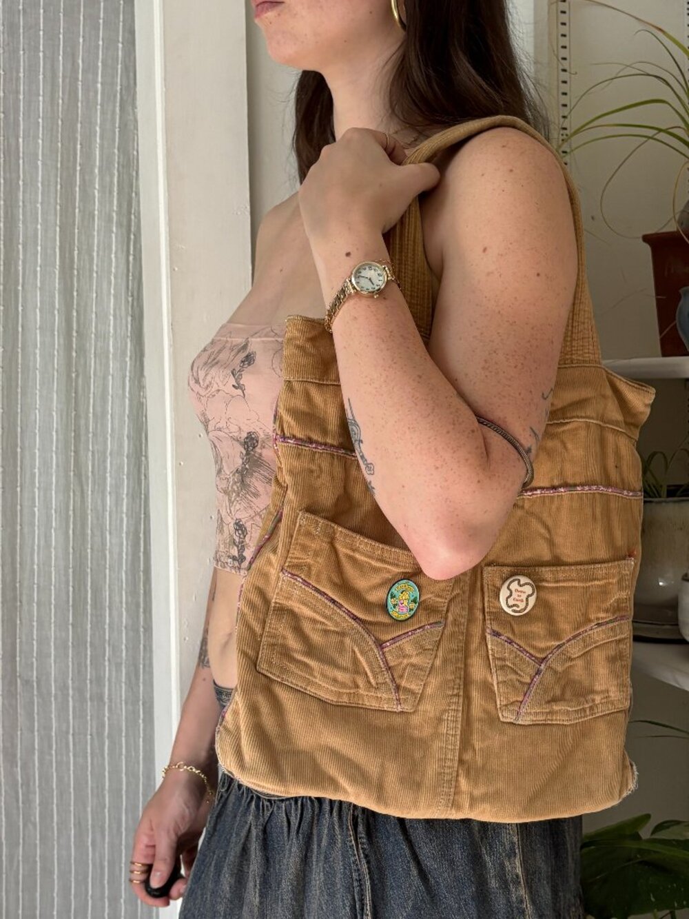 Y2K Aeropostale Corduroy Tote Shoulder Bag